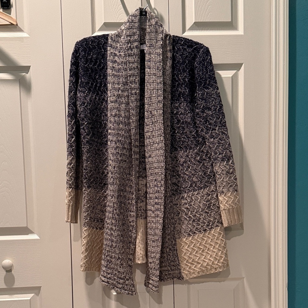 # Tobi L Neutral Striped Knit Cardigan